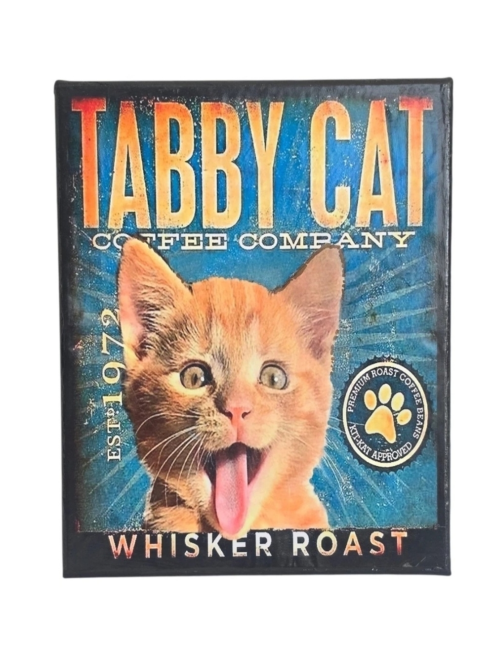 Orange Tabby Kitten Cat Coffee Company Whisker Roast Canvas Print Wall Decor